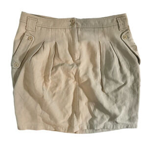 VANESSA BRUNO TAN BUTTON MINI SKIRT